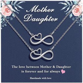 img 4 attached to 🎁 Christmas Gifts Mommy and Me Mother Daughter Infinity Heart Necklace - Jewelry for Women and Girls