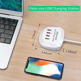 img 1 attached to JACKYLED USB зарядное устройство с технологией Quick Charge 3.0 - 4 порта USB для быстрой зарядки нескольких устройств - Совместимо с iPhone, iPad, Galaxy - Дом, Офис, Подставка для ночника, Рабочий стол, Путешествия, Круиз - Белое