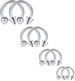 img 2 attached to Ruifan Surgical Horseshoe Earring Piercing Women's Jewelry for Body Jewelry