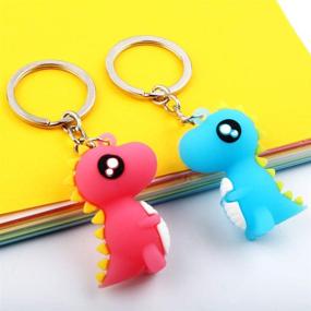 img 2 attached to Durable NN BH Silicone 🦖 Dinosaur Keychain - 2 Piece Set