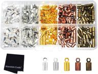 🔒 mandala crafts metal glue barrel end caps: essential leather cord findings kit for kumihimo, tassel making (4mm) logo