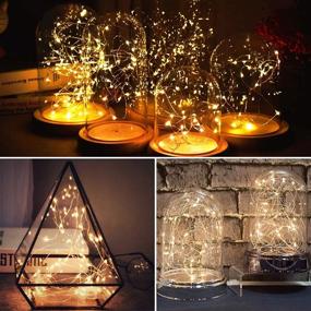 img 3 attached to 🌟 8 Pack 10 ft 30 LED Battery Powered Starry Fairy String Lights for DIY Mason Jar Wine Bottle Glasses Lighting: Home Bedroom Patio Wedding Christmas Table Decoration (Warm White)