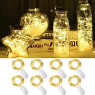 🌟 8 pack 10 ft 30 led battery powered starry fairy string lights for diy mason jar wine bottle glasses lighting: home bedroom patio wedding christmas table decoration (warm white) логотип