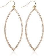 riah fashion sparkling rhinestone lightweight geometric hoop drop earrings - teardrop, pear, oval, marquise, circle, multiple cubic crystal, acrylic pearl dangles logo