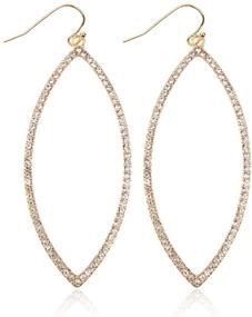 img 4 attached to RIAH FASHION Sparkling Rhinestone Lightweight Geometric Hoop Drop Earrings - Teardrop, Pear, Oval, Marquise, Circle, Multiple Cubic Crystal, Acrylic Pearl Dangles