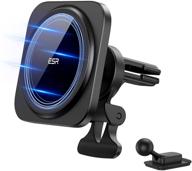 esr halolock magsafe car phone mount: ideal for iphone 13/12 series, dashboard & air vent holder, black logo