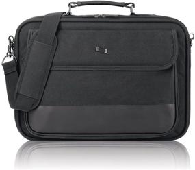img 3 attached to 👜 Slim Black Solo New York Rockefeller Briefcase for 15.6-inch Laptops