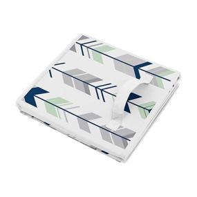 img 3 attached to 🏞️ Navy Blue, Mint & Grey Woodland Arrow Unisex Baby Nursery/Kids Room Small Fabric Toy Bin Chest from Sweet Jojo Designs' Woodsy Collection