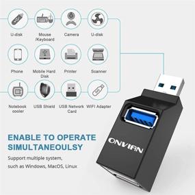 img 1 attached to 💻 Enhance Connectivity with Onvian 3 Port USB Hub: High Speed Splitter for Efficient Plug and Play Experience, in Sleek Black Design