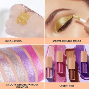 img 1 attached to 🌈 8 Colors Glitter Liquid Eyeshadow Set: Shimmering, Colorful and Long Lasting Eye Makeup Kit with High Pigmentation