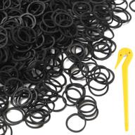 yeipis 1200 mini rubber bands soft elastic bands for kids, audits, ponytails, braids hair, with hair bands remover (black) - improved seo logo