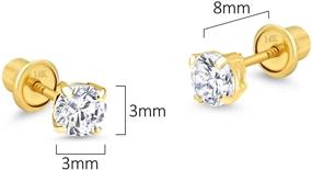 img 3 attached to 💛 Girls' Jewelry - Yellow Zirconia Solitaire Children Earrings