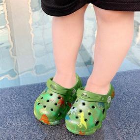 img 2 attached to 🦕 Knemksplanet Dinosaur Cartoon Slippers: Lightweight Boys' Shoes in Clogs & Mules - Comfortable and Fun Footwear for Kids