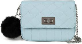 img 4 attached to 👜 Stylish Small Purses for Teen Girls: Quilted Crossbody Bags with Chain Strap – Lightweight Nylon, 8”