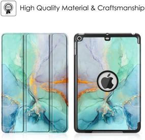 img 2 attached to 📱 Fintie SlimShell Case for iPad Mini 5th Gen 2019 - Lightweight Smart Stand Protective Cover with Auto Sleep/Wake, Emerald Marble Design