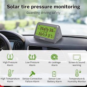 img 3 attached to 🔧 Система мониторинга давления в шинах TPMS - 0-116 PSI с 4 внешними датчиками, 6 режимами тревоги, отслеживанием температуры и влажности, обменом позиций шин, установкой значений давления в шинах спереди/сзади самостоятельно, работающая на солнечных батареях.