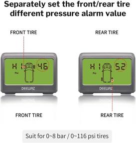 img 2 attached to 🔧 Система мониторинга давления в шинах TPMS - 0-116 PSI с 4 внешними датчиками, 6 режимами тревоги, отслеживанием температуры и влажности, обменом позиций шин, установкой значений давления в шинах спереди/сзади самостоятельно, работающая на солнечных батареях.