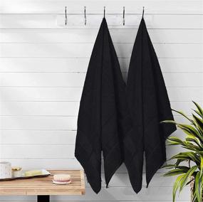 img 2 attached to Elvana Home Ultra Soft Cotton Towel Set - 6-Pack, Includes 2 Bath Towels 28x55 inch, 2 Hand Towels 16x24 inch & 2 Wash Cloths 12x12 inch - Ideal for Everyday Use, Compact & Lightweight - Black