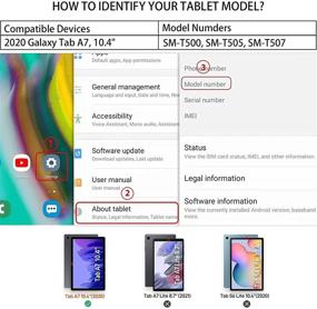 img 3 attached to 📱 HXCASEAC Samsung Galaxy Tab A7 Case 10.4” (SM-T500/SM-T505), Durable Case with Screen Protector, 360° Rotating Hand Strap/Stand, Pencil Holder, Shoulder Strap for Samsung Tab A7, Ideal for Kids, Milky+Green - Enhancing SEO