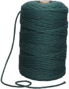 img 3 attached to 🧵 240 Yards of 3mm Natural Cotton Macramé Cord, Dark Green Strand Twisted String for DIY, Plant Hangers, Crafts, Knitting, Christmas Wedding Decor - 220 Meters