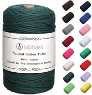 🧵 240 yards of 3mm natural cotton macramé cord, dark green strand twisted string for diy, plant hangers, crafts, knitting, christmas wedding decor - 220 meters logo