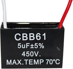 img 2 attached to 💡 CompStudio 2-Pack 5UF 450V AC CBB61 Ceiling Fan Capacitor - 2-Wire, 50/60Hz