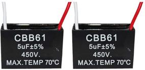 img 3 attached to 💡 CompStudio 2-Pack 5UF 450V AC CBB61 Ceiling Fan Capacitor - 2-Wire, 50/60Hz