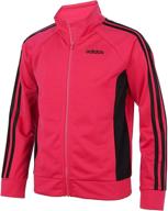 👧 stylish and sporty: adidas girls' big tricot bomber track jacket - perfect for active girls! logo