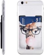 giraffe blowing bubbles phone card holder logo