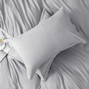 img 1 attached to Upgrade Your Bedding with JOHNPEY Duvet Cover Full/Queen Size Grey - 3 Piece Set with Zipper Closure