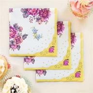 🍵 tea party floral napkins by talking tables - truly scrumptious - perfect for birthday party, baby shower, wedding, and anniversary - paper, 30 pack logo