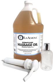 img 1 attached to The Almona - Premium Ultimate Glide Massage Oil, 1 Gallon + Dispensing Pump & 4oz Bottle