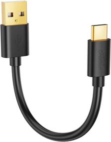img 4 attached to 🔌 Короткий USB C к USB-кабель от CableCreation: быстрая зарядка, 6 дюймов, 3А, 480Мбит/с передача данных, совместим с Power Bank, стилусом, S21 S20 Pixel GoPro Hero - Черный