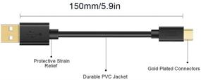 img 3 attached to 🔌 Короткий USB C к USB-кабель от CableCreation: быстрая зарядка, 6 дюймов, 3А, 480Мбит/с передача данных, совместим с Power Bank, стилусом, S21 S20 Pixel GoPro Hero - Черный