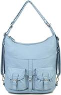 🎒 ampere creations women's leather convertible backpack handbags & wallets logo