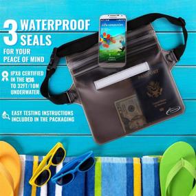 img 1 attached to 🌊 Stay worry-free with AiRunTech Waterproof Pouch (2 Pack) - Ultimate Beach Accessory for Phone and Valuables, Ensuring Dryness & Safety during Water Activities – Ideal for Boating, Swimming, Snorkeling, Kayaking, Beach, Pool