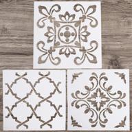 locolo mandala floor stencil kit: reusable 12x12 inch laser cut 🎨 painting template for diy decor on walls, tiles, wood, fabric, airbrushing, and rocks logo