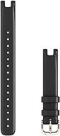garmin replacement accessory band for lily gps smartwatch - black italian leather (large) logo