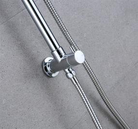 img 1 attached to 🚿 Duttao DS-8599-CP 8-Inch Shower Head Slide Bar Set - Drill-Free Installation, Contemporary Design, Polished Chrome Finish, Shower Trim Kit, 5-Function Hand Held Shower, Adjustable Slide Bar with Diverter Body and Shower Arm