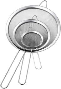 img 4 attached to 🍽️ Yqlinnn Set of 3 Fine Mesh Stainless Steel Strainers for Kitchen - 3.15", 5.51", 7.88" - Silver