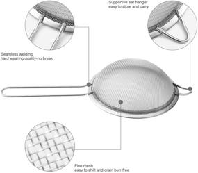 img 2 attached to 🍽️ Yqlinnn Set of 3 Fine Mesh Stainless Steel Strainers for Kitchen - 3.15", 5.51", 7.88" - Silver