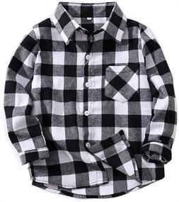 img 3 attached to 👕 Flannel T Shirt Boys' Clothing - Toddler Christmas Outfits for Tops, Tees, and Shirts