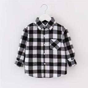 img 2 attached to 👕 Flannel T Shirt Boys' Clothing - Toddler Christmas Outfits for Tops, Tees, and Shirts