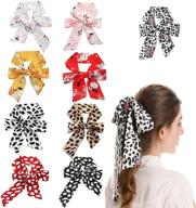 🧣 fyluoke silk hair scarf headband set for women - satin-like headwrap, handbag & handle wrap - 9 pack ribbon hair accessories logo