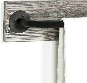 img 1 attached to Rustic industrial bathroom towel bar rack - MyGift Torched Wood & Black Metal Wall Mounted Pipe Design