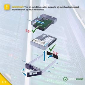 img 1 attached to 🖥️ Dell PowerEdge сервер 3,5-дюймовый драйв-кэди с адаптером для 2,5-дюймового HDD - Яркая светодиодная подсветка - Подробная инструкция по установке включена.