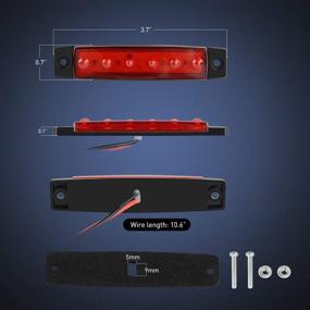img 3 attached to Красные светодиодные маркерные огни для грузовиков и прицепов - 10 штук, 3,8 дюйма, 6 светодиодов, надежный индикаторный свет, 2-летняя гарантия