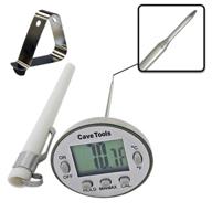 🌡️ cave tools instant read digital thermometer: perfect for cooking, bbq grilling, candy making, meat, baking, and more - stainless steel casing, long food probe & lcd display logo