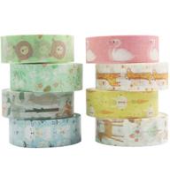 yubbaex little zoo washi tape set, 8 rolls 🦜 animal decorative masking tapes for bullet journal, scrapbook, planner, diy crafts logo