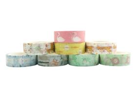 img 1 attached to YUBBAEX Little Zoo Washi Tape Set, 8 Rolls 🦜 Animal Decorative Masking Tapes for Bullet Journal, Scrapbook, Planner, DIY Crafts